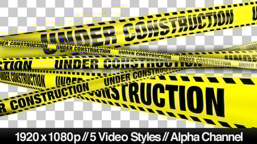Animated Under Construction Caution Tape Element
