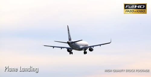 Airplane Landing at Airport During Sunset