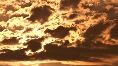 Gorgeous Orange Sky with Clouds at Sunset