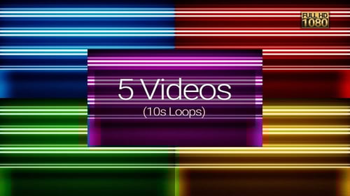 Pacote de loops Vj de palco de luz de néon listrado cintilante FHD