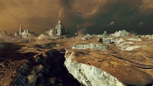 Die schreckliche Landschaft eines fantastischen Planeten