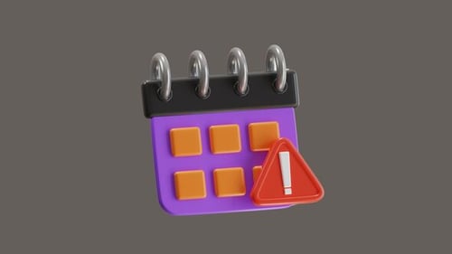 Animação 3D da eficiência do agendamento de alertas com lembretes oportunos