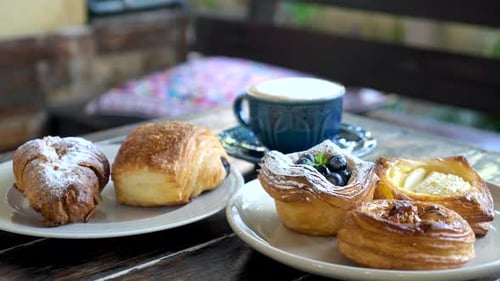Sweet Pastries in Cafe