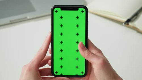 Smartphone with Chroma Key Closeup