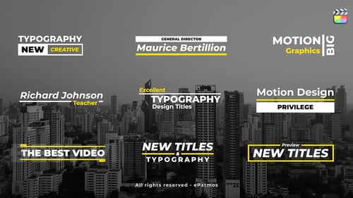 Dynamic Typography Titles and Modern Motion Graphics Pack
