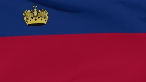 Realistic Liechtenstein Flag Waving Seamless Loop