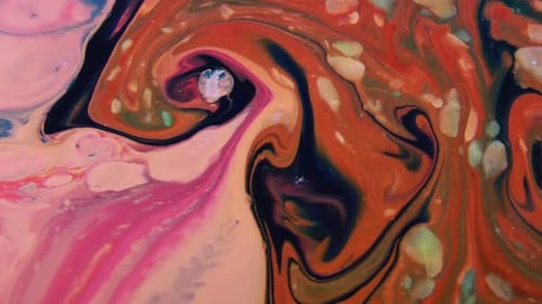 Swirling Paints Forming Abstract Design