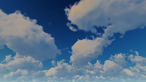 Moving White Clouds in Blue Sky Time-Lapse
