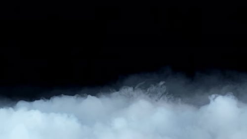 Abstract White Clouds Billowing on Black Background