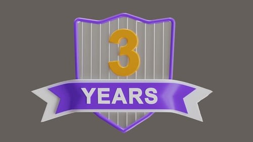 Animated 3D Years Celebration Shield Badge