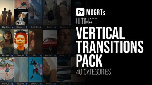 Vertical Transitions Pack MOGRTs