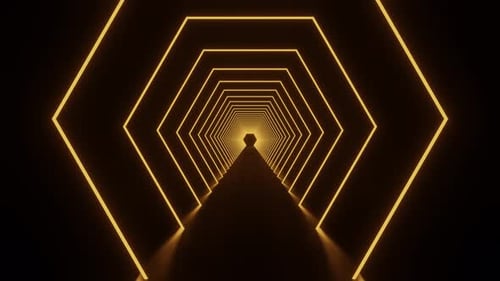 Yellow neon tunnel loop