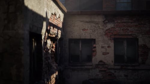 Abandoned Factory Empty Because of the Coronavirus Covid-19 Epidemic