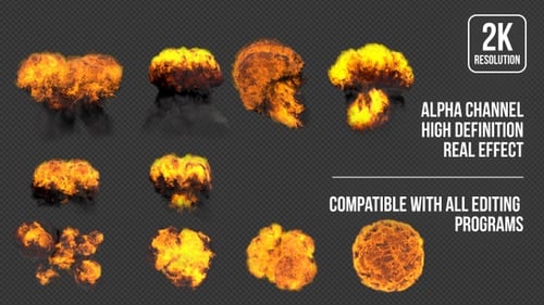 Realistic Fire and Smoke Explosions VFX Elements