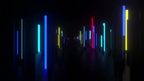 Futuristic Neon Light Bars Equalizer Tunnel Loop
