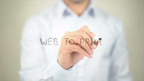 Web to Print Schreiben auf transparentem Bildschirm