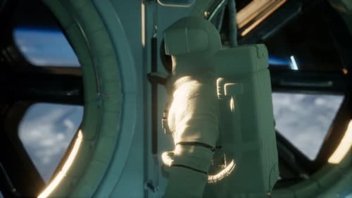 Astronaut in der Orbital-Raumstation