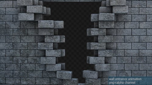 Realistic 3D Brick Wall Breaking Transition Reveal