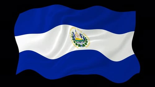 Realistic Waving El Salvador National Flag Loop Animation