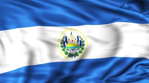 Waving Flag of El Salvador Seamless Loop Animation