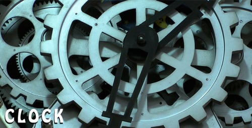 Clockwork Gears and Hands Close Up