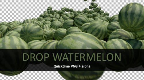 Falling Watermelons Pile Up with Alpha Channel
