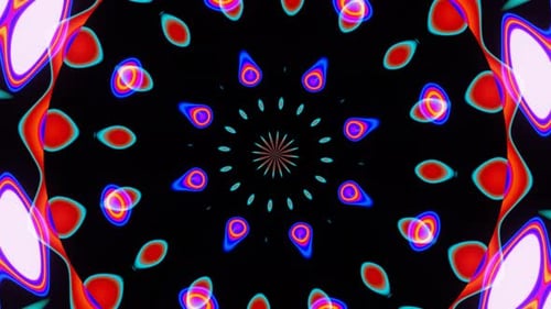 Animação de transbordamentos multicoloridos de raios pulsantes