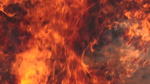 Intense Flames Burning Brightly