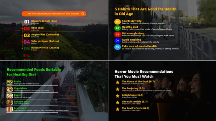Nested list Titles, Infographics ft. title list & corporate text lists ...