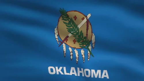 Realistic Waving Oklahoma State Flag Animation