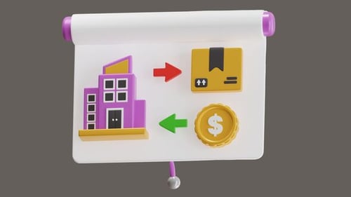 3D Animation of Brand Presentation Showing Products