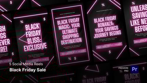 Dynamic Black Friday Social Media Reels with Neon Glow