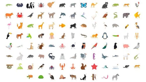 100 Animals And Birds Animated Icons