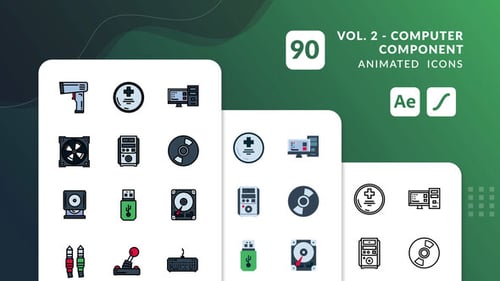 Computer Component Vol. 2 Animated Icons | After Effects