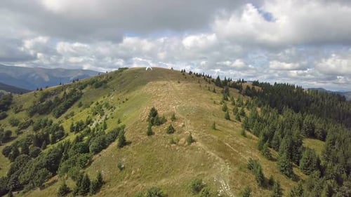 Gleitschirmfliegen Freiflug in den grünen Alpenbergen Natur im sonnigen Sommer Freiheit Abenteuer