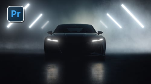 Logotipo Cinematic Motorsport con el logotipo de Reveal 2 MOGRT