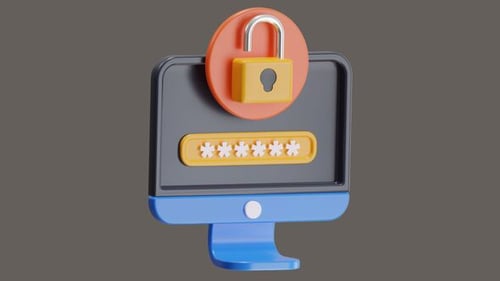 3D Animation of Cyber Security Protects Your Data