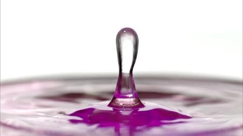 Droplet of water splashing and bouncing up