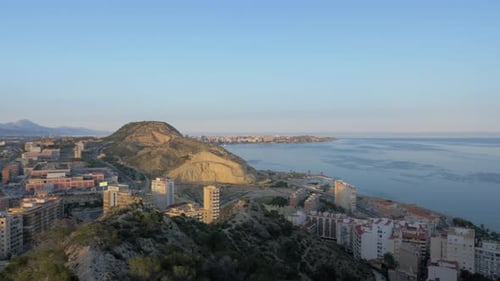Panorama of Alicante on the Coast of Mediterranean Sea, Spain