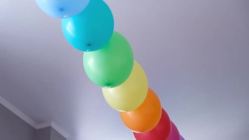 Rainbow Balloons Decoration for a Birthday Event