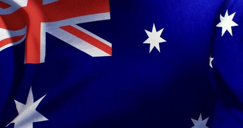 Seamless Loop of the Australian Flag Waving in Realistic Fabric
