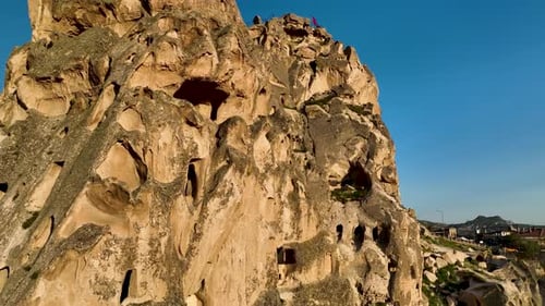 Fantastische Luftaufnahme von Uchisar 4 K, Türkei, Kappadokien