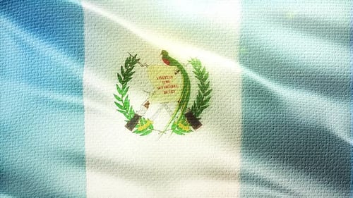 Guatemala National Flag Waving with Fabric Texture