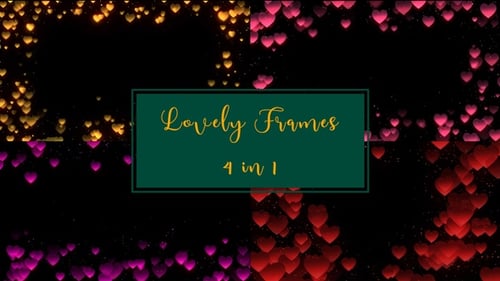 Glowing Heart Particles Frame Overlay