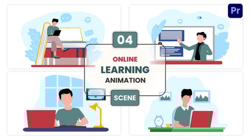 Online Learning Animation Scene, Elements ft. animation & banner - Envato