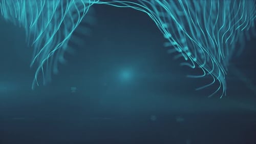 Abstract Fluid Blue Waving Particle Lines Background Animation