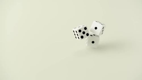 Dice Falling and Bouncing on a Light Surface