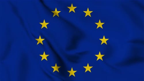EU Flag Waving Seamless Loop Animation