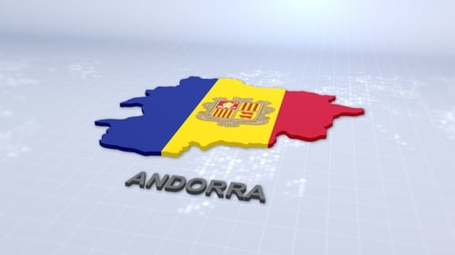 Andorra Country Map 3D Animation with Flag and Name Reveal