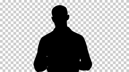 Silhouette man explaining , Alpha Channel